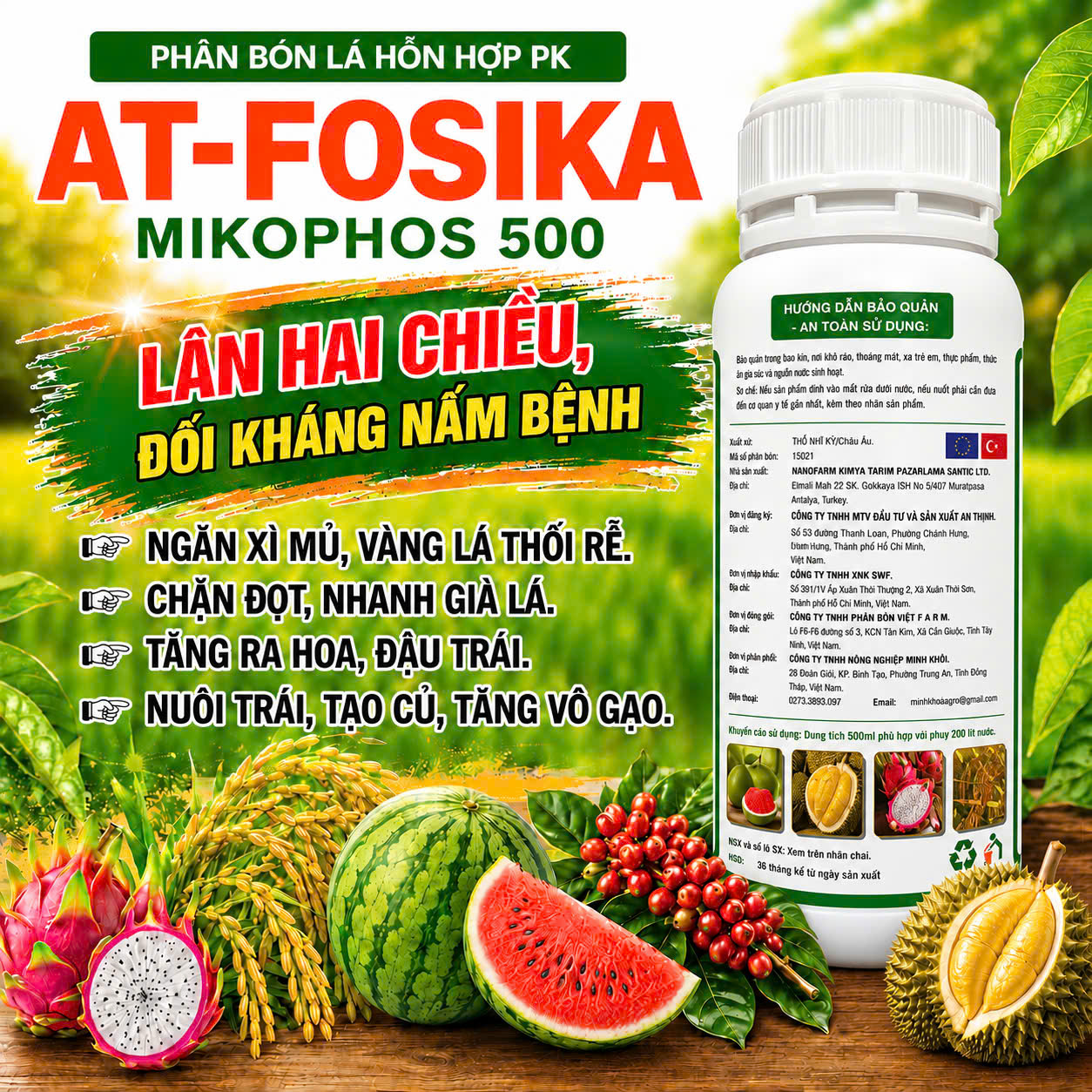 AT-Fosika (Mikophos 500) - Chai 1 lít